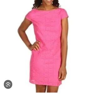 Lilly Pulitzer Pink Jeanette Floral Lace Cap Sleeve Sheath Dress